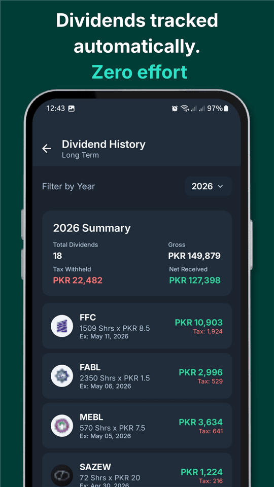 PakInvest: PSX Portfolio app screen 2